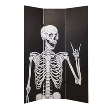 3 Panel Peace Skeleton Canvas Room Divider
